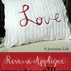 Love Reverse Applique Pillow Collage