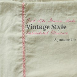 Vintage Style Embroidered Pillowcase Title