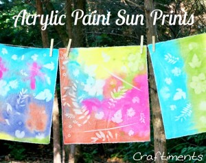 Craftiments:  Learn how to make faux sun prints on fabric using regular acrylic craft paint
