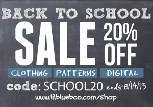 Lil Blue Boo Annual Back to School Sale