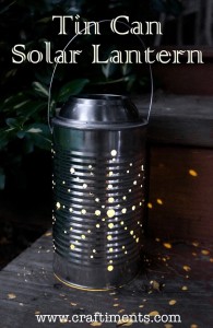 Learn how to make a recycled tin can lantern powered by a solar light.