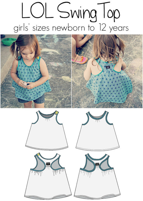 Jennuine Design LOL Swing Top girls' newborn to 12 years knit or woven