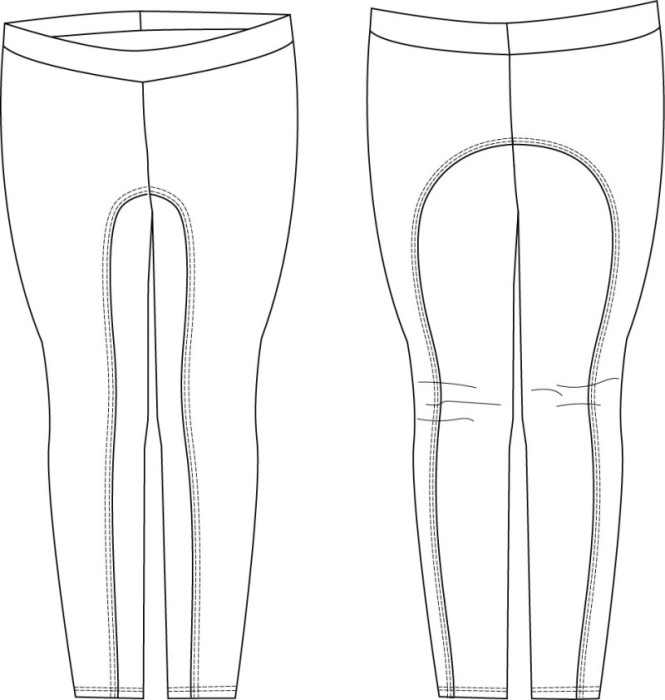 Dressage Leggings Line Drawings