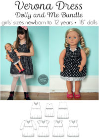 Jennuine Design Verona Dress Dolly and Me Bundle girls' sizes newborn to 12 years + 18" dolls