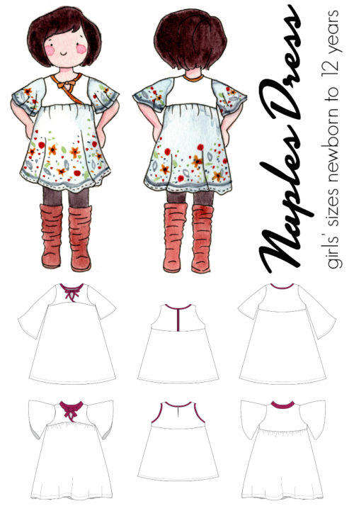Naples Dress by Jennuine Design for girls' sizes newborn to 12 years