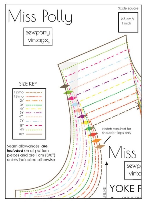 Miss Polly pattern layout