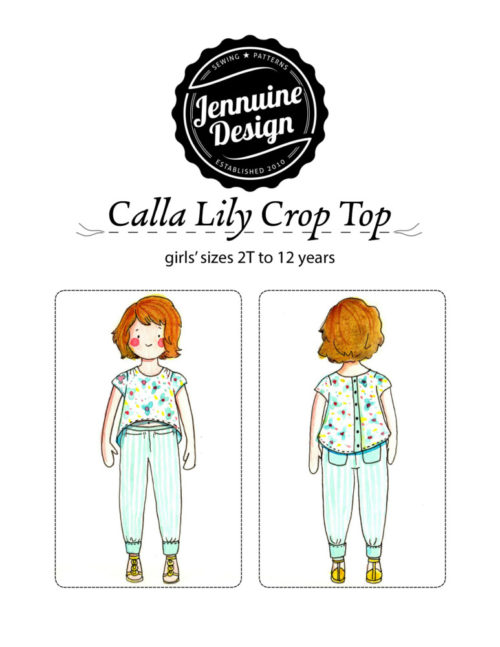 Calla Lily Crop Top by Jennuine Design. High-low crop top for girls sized 2T to 12 years.