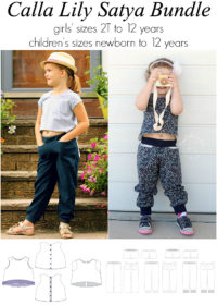 Jennuine Design Calla Lily Crop Top + Satya Pants bundle girls' sizes 2T to 12 years + children's sizes newborn to 12 years