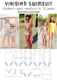 Jennuine Design Viridian Swimsuit PDF Pattern children's sizes newborn to 12 years
